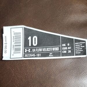 Under Armour UA Flow Velociti Wind in White. NEW never WORN!